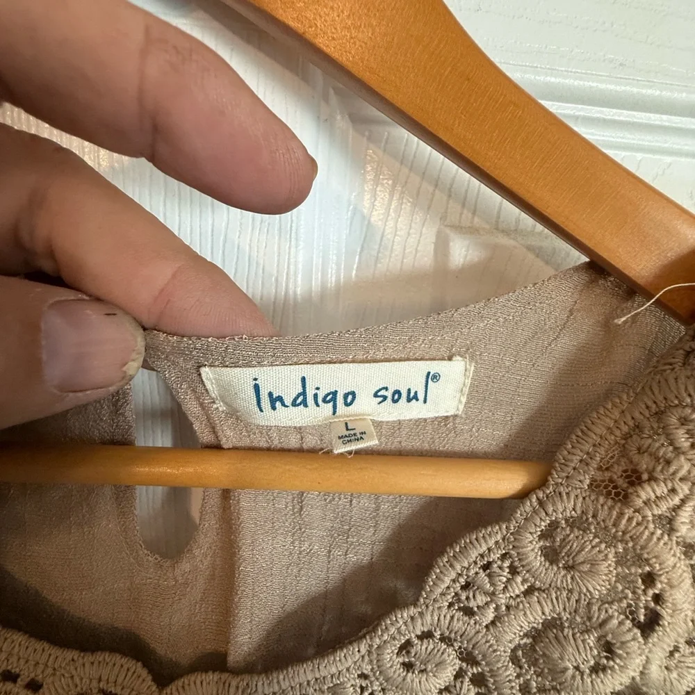 Indigo Soul Tan Lace Mini Dress - Picture 3 of 5